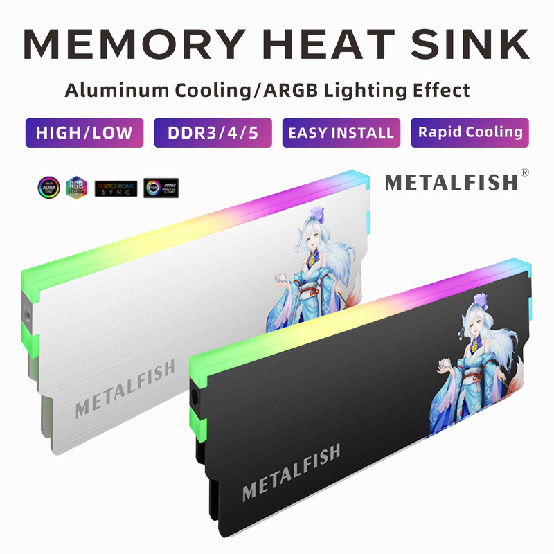 Ddr3 8Gb - METALFISH DRAM Heatsink 5V-3PIN ARGB DDR3